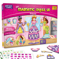 Imagimake DIY Magnetic Dress|Up Princess |Pretend Play Toys for Girls | 30 Magnetic Dresses & Accessories | Interchange & Create Unlimited Outfits | Birthday Gift for Girls Ages 3,4,5,6,7,Multicolour
