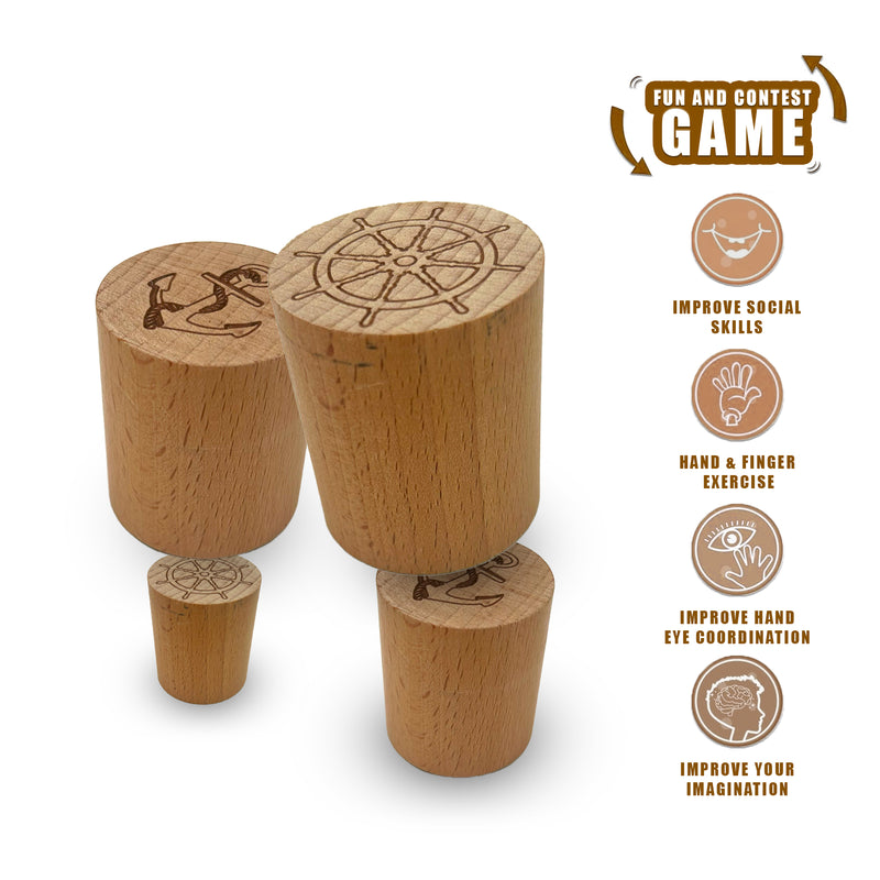 Wooden Cambio 3D Tic Tac Toe Board Game | Strategy & Skill Game with 12 Wooden Playing Pieces and 4 Wooden Rods | Family Indoor Game for Kids & Adults