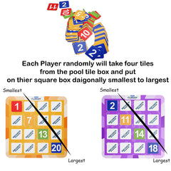 Squared Battle of Numbers Board Game for Kids & Family | Number Strategy Grid Game | Educational Math Skills & Brain Teaser Puzzle Game (Ages 6+)
