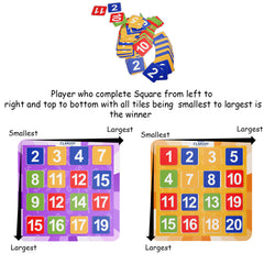 Squared Battle of Numbers Board Game for Kids & Family | Number Strategy Grid Game | Educational Math Skills & Brain Teaser Puzzle Game (Ages 6+)