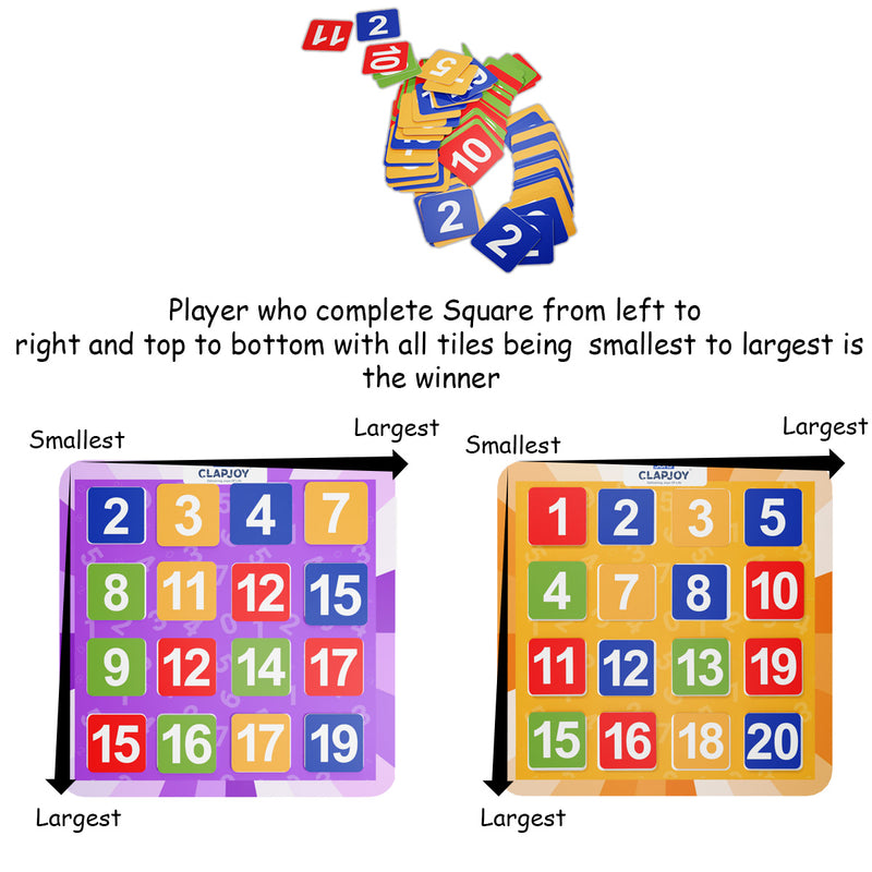 Squared Battle of Numbers Board Game for Kids & Family | Number Strategy Grid Game | Educational Math Skills & Brain Teaser Puzzle Game (Ages 6+)