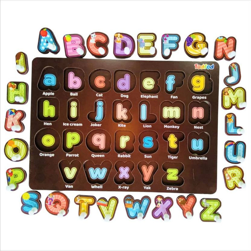 Chocolate mold with colorful letters and illustrations on a white background