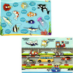 Todfod Wooden Jigsaw Puzzles Fish & Vegetable Characters For Kids