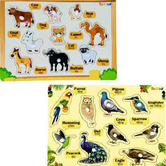 Todfod Wooden Jigsaw Puzzles Pet Animal & Birds Characters For Kids
