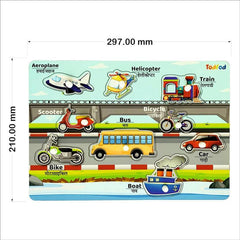 Chart showing various modes of transportation with labels and dimensions.