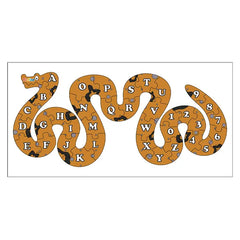 Todfod English Alphabets Wooden Jigsaw Puzzle Toy for Kids & Children, Animal Snake Shaped Puzzle Educational & Learning Toy | Multicolour 36 pcs. (Animal Snake English)
