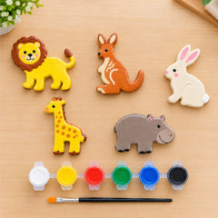 Todfod DIY Wild Animal Painting Kit for Kids | 5 Animal-Shaped Figures with 6 Paint Colors and Brush | Creative Art and Craft Activity Set