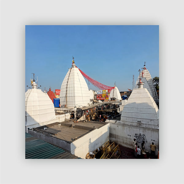 Smaran Baidyanath Jyotirlinga Wooden Fridge Magnet | Deoghar Temple Illustration | 3x3 Inch Spiritual Refrigerator Decor for Home Kitchen & Gift