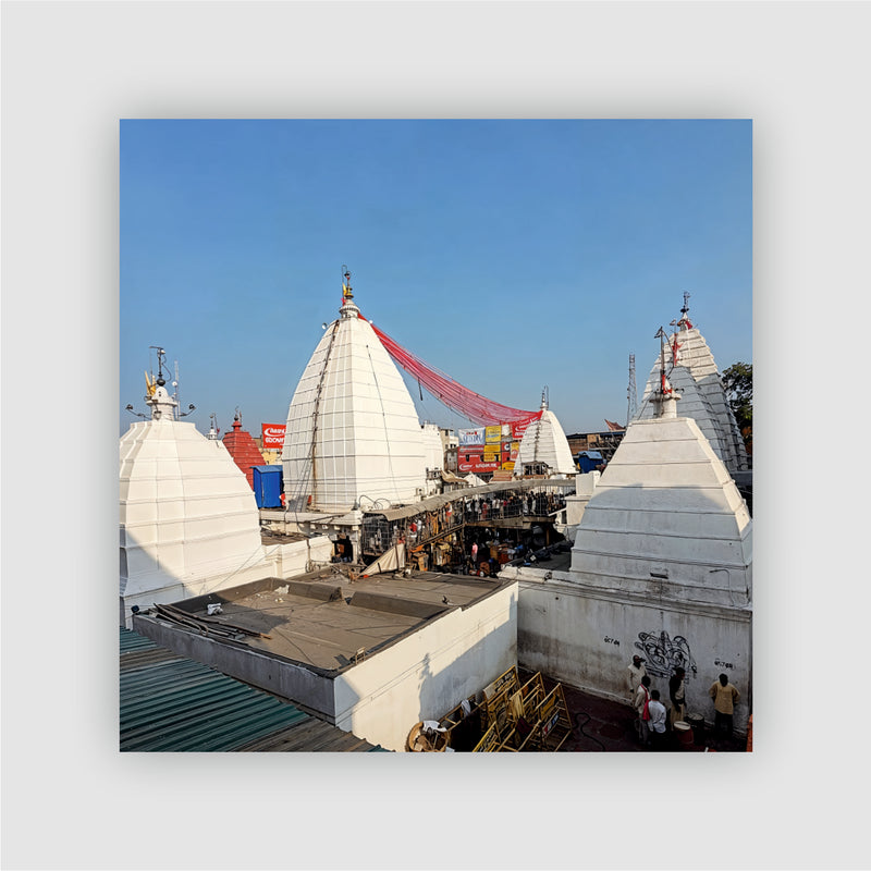 Smaran Baidyanath Jyotirlinga Wooden Fridge Magnet | Deoghar Temple Illustration | 3x3 Inch Spiritual Refrigerator Decor for Home Kitchen & Gift