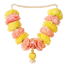 Smaran Small Size Decorative Garland | Yellow & Pink Flowers for Murti and Temple Decor
