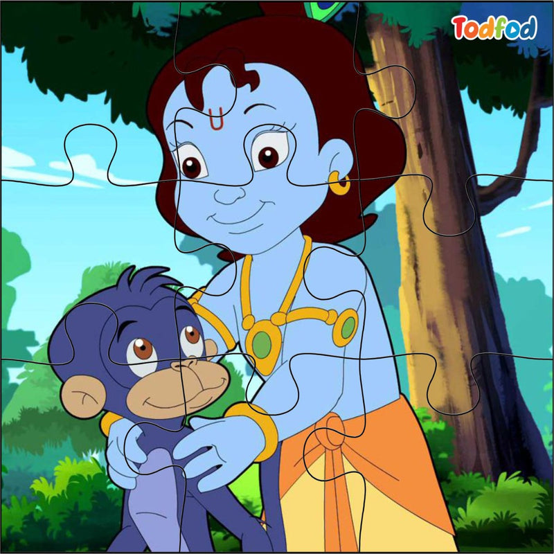 Animated character holding a monkey with a forest background, featuring the Todifod brand.