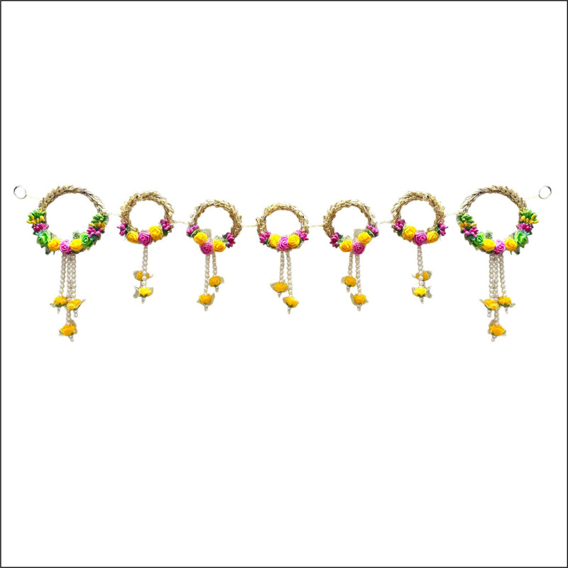 Set of decorative hair accessories with colorful beads on a white background