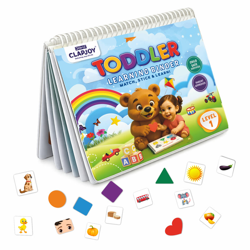 Toddler Learning Binder for Kids 2-5 Years | Reusable Velcro Activity Book | Educational Learning Binder for Alphabet, Colors, Shapes, Animals, Fruits & Vegetables | Montessori Learning Toy