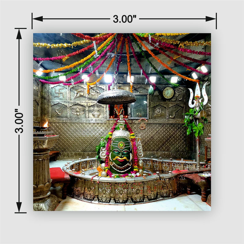 Todfod Mahakaleshwar Jyotirlinga Shrine Wooden Fridge Magnet – Ujjain Sacred Deity Interior Souvenir for Kitchen, Home & Gifting