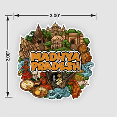 Todfod Madhya Pradesh Heritage Wooden Fridge Magnet – Temple & Culture Illustration, MP Travel Souvenir for Kitchen, Home & Gifting