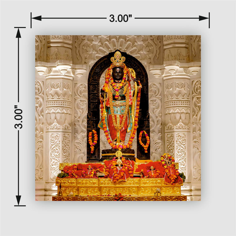 Lord Ram Fridge Magnet | 3x3 Inch Ornate Temple Deity Hindu God Religious Souvenir & Decor