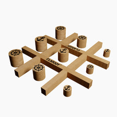 Wooden Cambio 3D Tic Tac Toe Board Game | Strategy & Skill Game with 12 Wooden Playing Pieces and 4 Wooden Rods | Family Indoor Game for Kids & Adults