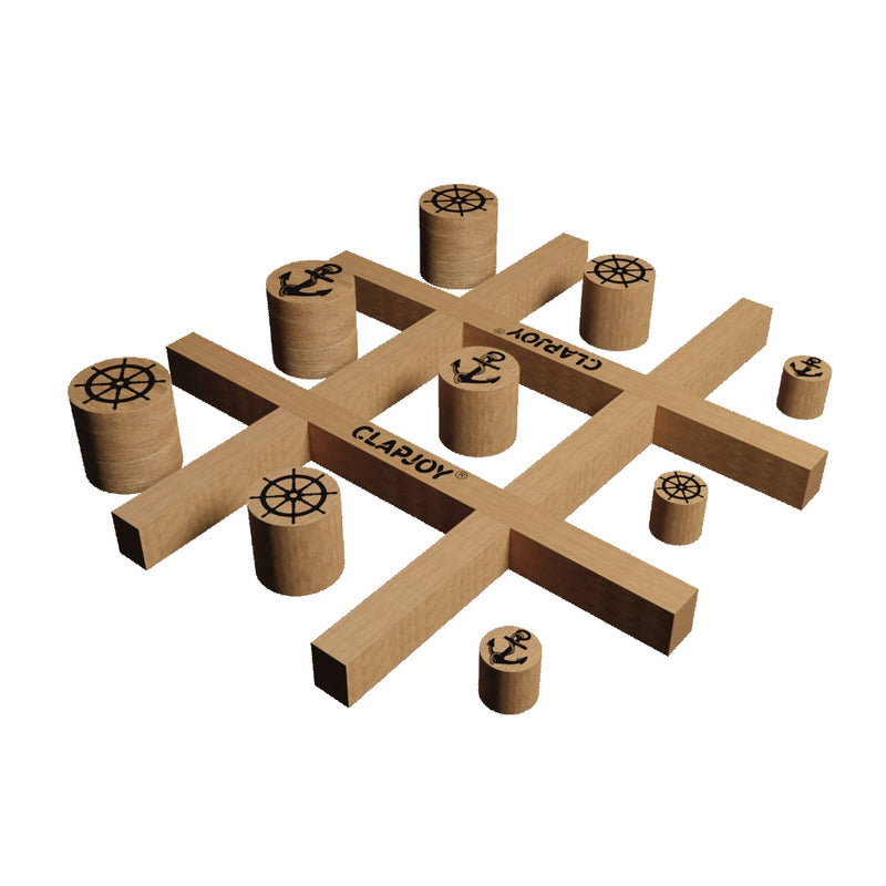 Wooden Cambio 3D Tic Tac Toe Board Game | Strategy & Skill Game with 12 Wooden Playing Pieces and 4 Wooden Rods | Family Indoor Game for Kids & Adults