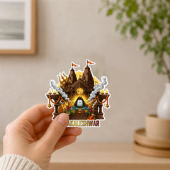 Smaran Mahakaleshwar Wooden Fridge Magnet | Ujjain Temple & Jyotirlinga Illustration | 3x3 Inch Spiritual Refrigerator Decor for Home Puja Room & Gift