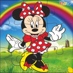 Todfod Wooden Jigsaw Puzzles 54 Pieces 6 in 1 | Anime Cartoon Characters Educational Toy for Age 3+ Kids & Children Preschool Learning (Mickey Mouse & Kung Fu Panda)
