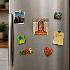 Lord Ram Fridge Magnet | 3x3 Inch Ornate Temple Deity Hindu God Religious Souvenir & Decor