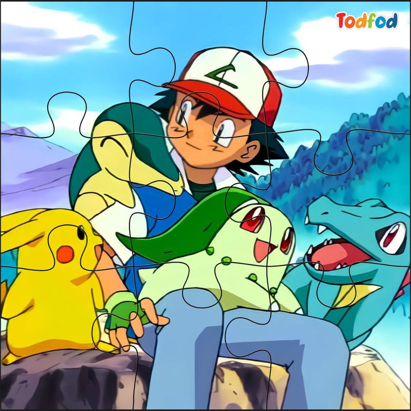 Cartoon character with three creatures in a mountainous landscape, featuring the brand 'Todfod'.