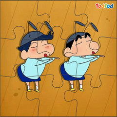 Cartoon character in a puzzle layout with 'Todfod' branding