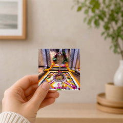 Todfod Omkareshwar Jyotirlinga Shrine Wooden Fridge Magnet – Sacred Deity Interior Spiritual Souvenir for Kitchen, Home & Gifting