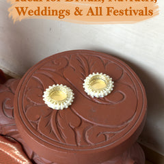 Decorative red container with gold embellishments on a white background, labeled for Diwali, Navratri, weddings, and all festivals.