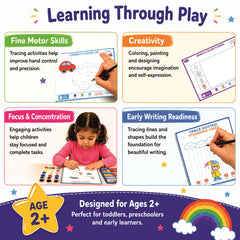 Doms Clapsjoy Scribble to Star Creative Confidence Activity Kit for Kids 2+ Years | 21-Day Drawing, Tracing, Coloring & Painting Kit | Preschool Art & Craft Learning Set