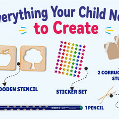 Scribble to Star Creative Activity Kit for Kids Age 2+ | 21-Day Drawing, Tracing & Coloring Book with 7 Activity Worksheets | Crayons, Tempera Paints, Pencil, Stencils, Stickers & Craft Supplies | Preschool Learning Kit