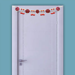 Smaran Traditional Handicraft Moti Toran with Latkan Handmade Door Hanging/Bandarwal/Toran for Door Home Decore Torans for Entrance Festival Diwali Decoration (Velvet Rose & Moti Toran)