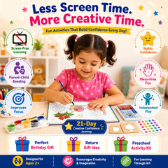 Doms Clapsjoy Scribble to Star Creative Confidence Activity Kit for Kids 2+ Years | 21-Day Drawing, Tracing, Coloring & Painting Kit | Preschool Art & Craft Learning Set