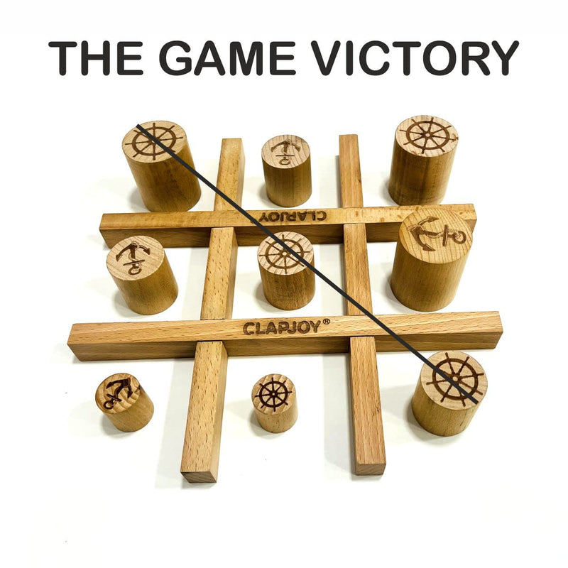 Wooden Cambio 3D Tic Tac Toe Board Game | Strategy & Skill Game with 12 Wooden Playing Pieces and 4 Wooden Rods | Family Indoor Game for Kids & Adults