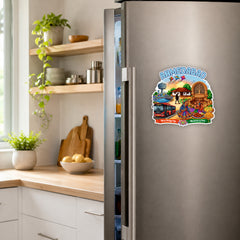 Todfod Ahmedabad Heritage City Wooden Fridge Magnet – Kite Illustration Travel Souvenir for Kitchen, Home & Gifting