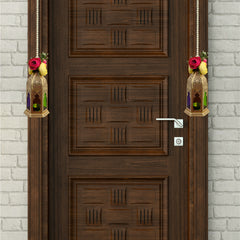 Smaran Cultural Hanging Latkan Pair with Tealight Holders | Handmade Traditional Decorative Hanging with Beads & Embellishments for Home, Main Door, Pooja Room, Mandir