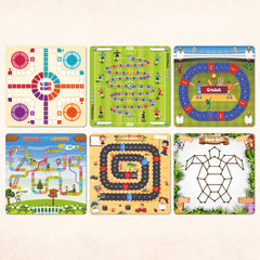 Todfod 6-in-1 Family Board Game Set for Kids & Adults | Ludo, Snakes & Ladders, Cricket, Football, Car Race & Dash Guti | Wooden Educational Board Game