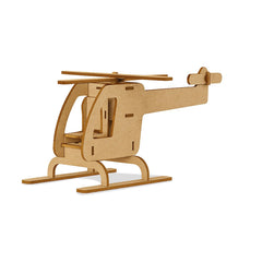 3D DIY Wooden Puzzle Air Chopper Kit for Kids 8+ Years | Build, Paint & Play Educational Wooden Model Craft Set with 34 Pieces, Water Colour Pens & Tempera Colours