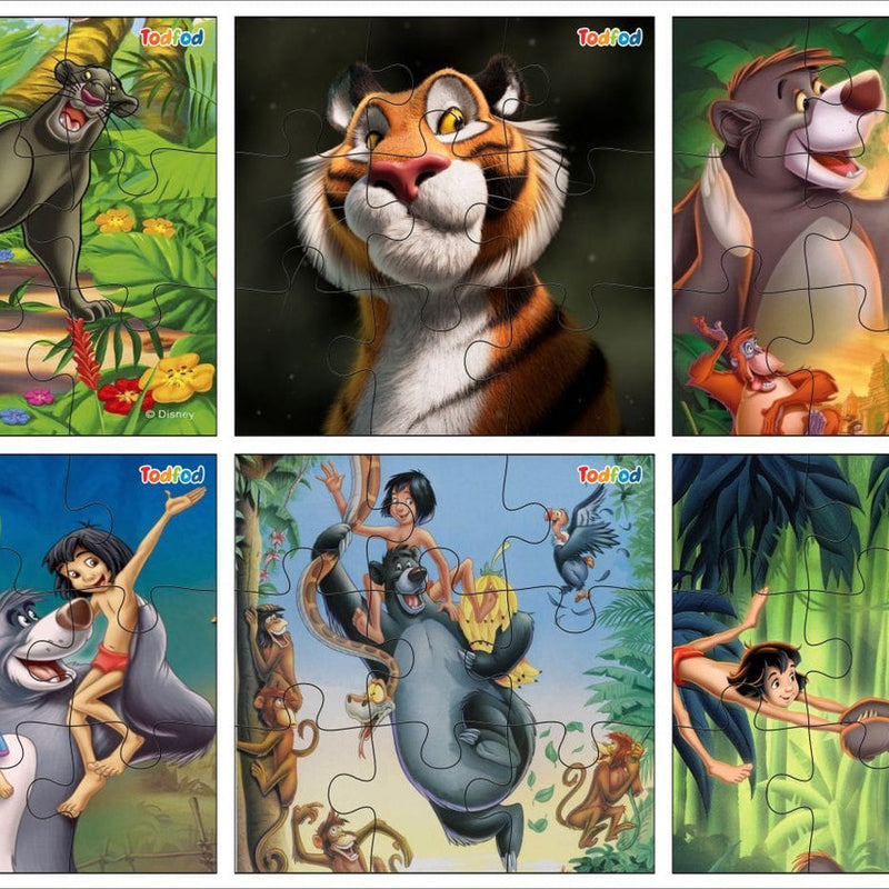 Set of Disney The Jungle Book puzzles featuring characters and scenes from the movie.