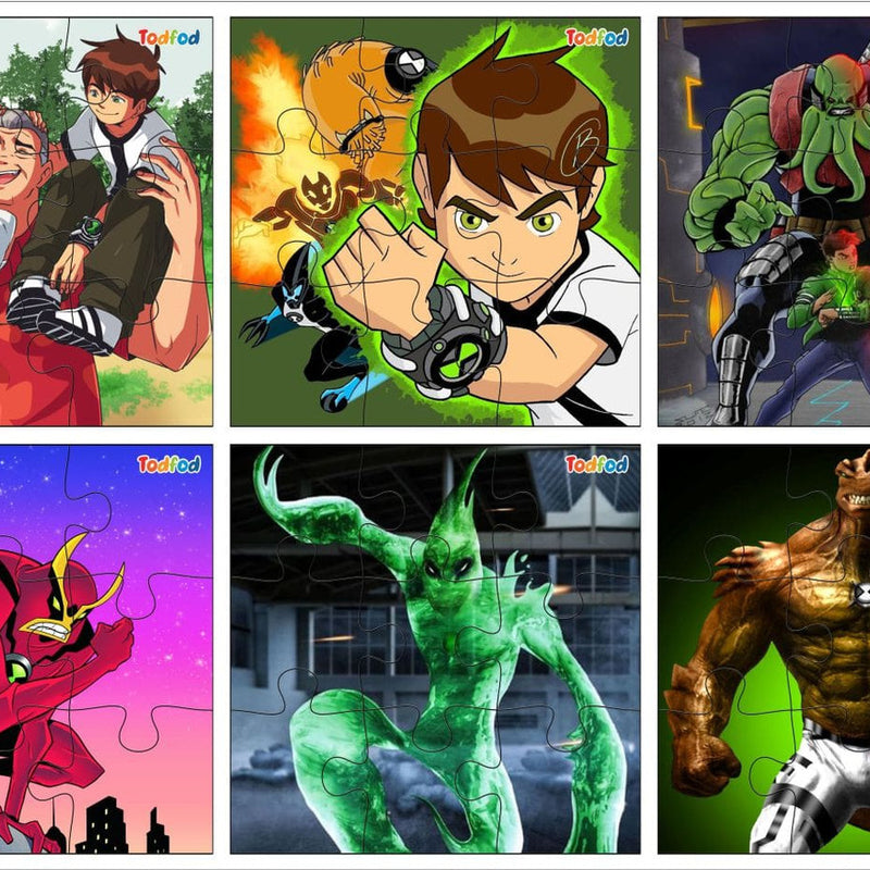 Wooden Jigsaw Puzzles Ben 10 Anime Cartoon Characters For Kids 54 Pieces