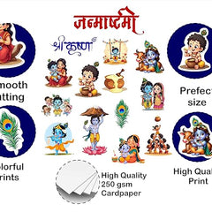 Stickers with cartoon characters and text on a white background