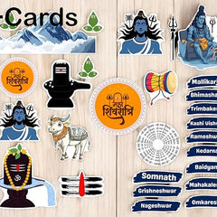 Collection of stickers with religious symbols and names on a wooden background