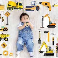 Todfod Construction Digital Backdrops (30+ Props) | Builder Theme Digital Backdrops for Baby Photoshoot, Kids Photography & Editing