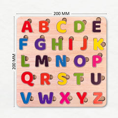 Todfod ABCD Wooden Alphabet Puzzle Board for Kids | A to Z Letter Matching Educational Toy | Montessori Wooden Learning Puzzle for Toddlers 2+ Years | Early Brain Development & Fine Motor Skills Toy