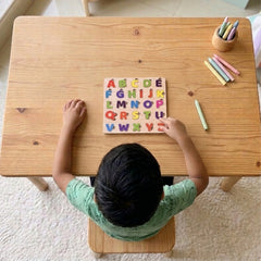 Todfod ABCD Wooden Alphabet Puzzle Board for Kids | A to Z Letter Matching Educational Toy | Montessori Wooden Learning Puzzle for Toddlers 2+ Years | Early Brain Development & Fine Motor Skills Toy