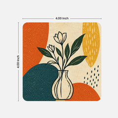 Todfod Abstract Nature Wooden Coasters Set of 6 – Square Tea & Coffee Cup Mats for Home, Office & Gifting