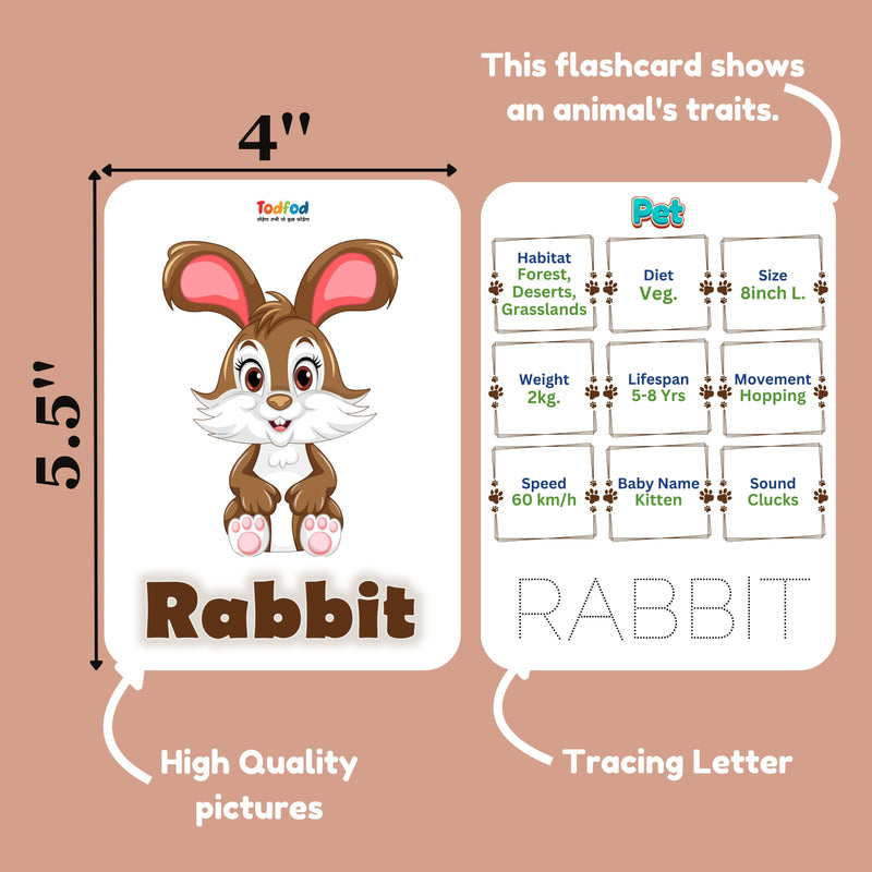Todfod Re‑Writable Smart Flash Cards for Kids | Alphabet & Animal Learning Cards | Educational Early Learning Toy