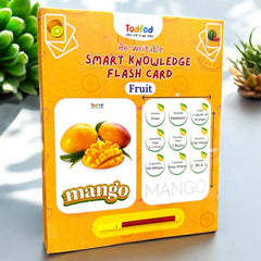 Todfod smart knowledge flash card packaging with mango illustration on a light background