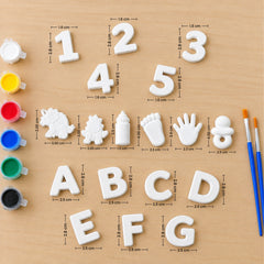 Todfod Alphabets and Numbers POP Plaster DIY Painting Kit for Kids | ABCD Letters, 1–9 Numbers and Fun Shapes with Paints and Brushes | Creative Educational Art and Craft Activity Set