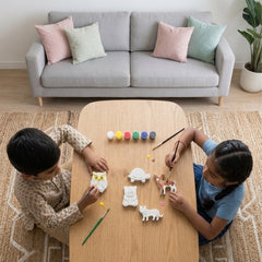 Todfod DIY Animal Painting Kit for Kids, Set of 5 White Animal Figures with 6 Paint Colors and Brush, Creative Art and Craft Activity